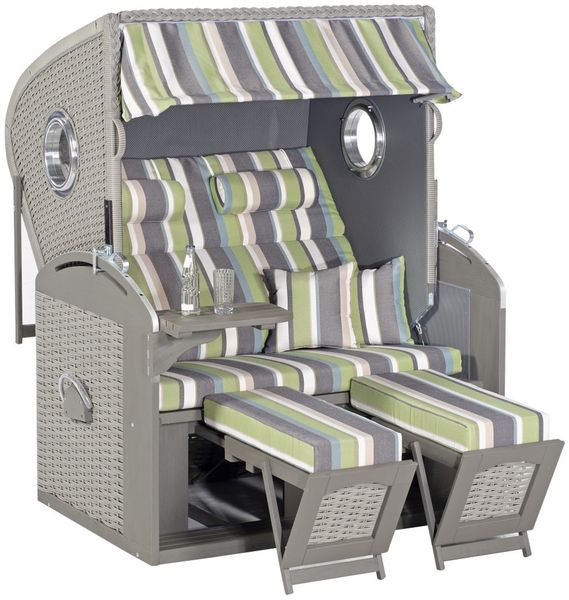Sunny Smart Strandkorb 305 Z Comfort XL Pinie stone-grey Stoff 1226