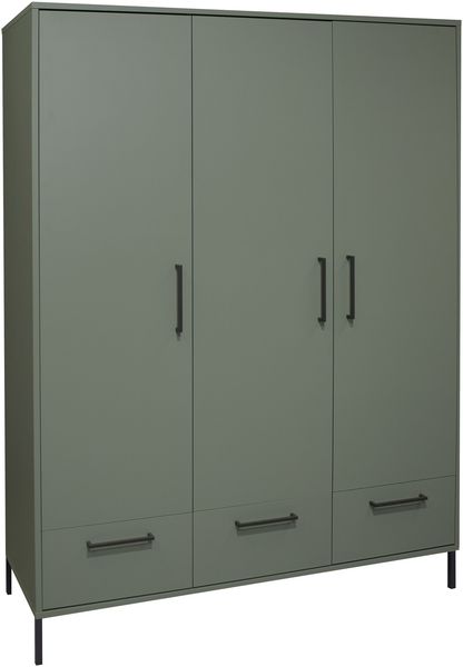 Kleiderschrank >Ole< in pine green matt - 148x195x51cm (BxHxT)