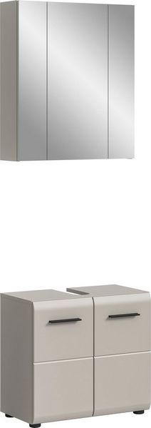 welltime Badmöbel-Set FLORENZ, 2-teilige Badkombination, hochwertige MDF-Front, (Set, 2-St, bestehend aus: 1 Waschbeckenunterschrank, 1 Spiegelschrank), Bad-Kombination, Bad-Möbel, Badezimmer, Kombination, Kombi