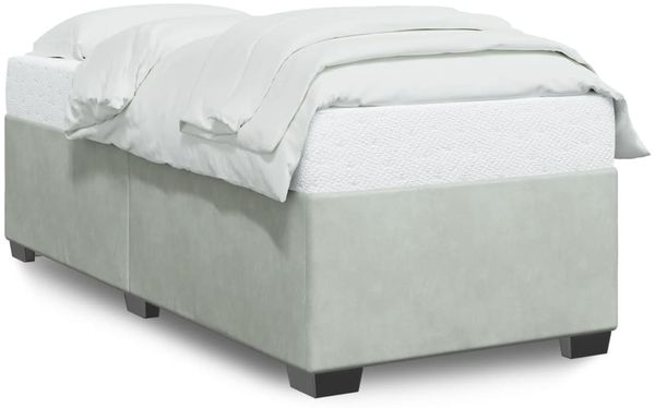 Einzelbettgestell Design für Erwachsene ohne Matratze Hellgrau 100x200 cm Samt d4867e