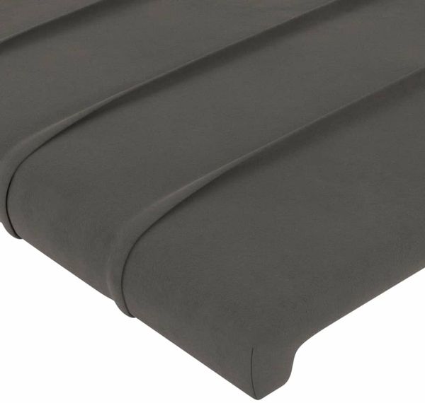 vidaXL Bettgestell mit Kopfteil Samt Dunkelgrau 140x200 cm, Härtegrad: H2 [3125819] Bild 10
