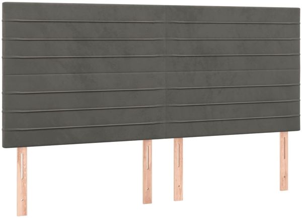 vidaXL Bettgestell mit Kopfteil Samt Dunkelgrau 140x200 cm, Härtegrad: H2 [3125819] Bild 8