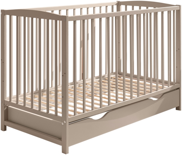 Babybett >TEFFY< in Kaschmir, Nadelholz massiv - 74x84x145cm (BxHxT)