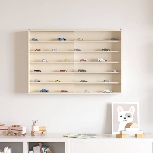 vidaXL Wanddisplay-Case mit Regal Beige 80 x 8,5 x 54 cm Sperrholz 42015628