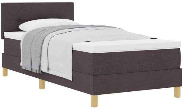 vidaXL Boxspringbett mit Matratze Dunkelbraun 100 x 200 cm Stoff 3338898 Bild 2