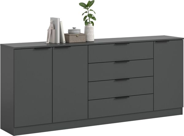 Home affaire Sideboard SKARDE, Breite 185 cm, 4 Schubkästen, 3 Türen, viel Stauraum (in verschiedenen Farben und Breiten erhältlich, individuell einsetzbar), Kommode, Anrichte, Schubkastenkommode, Schuhschrank, Schrank