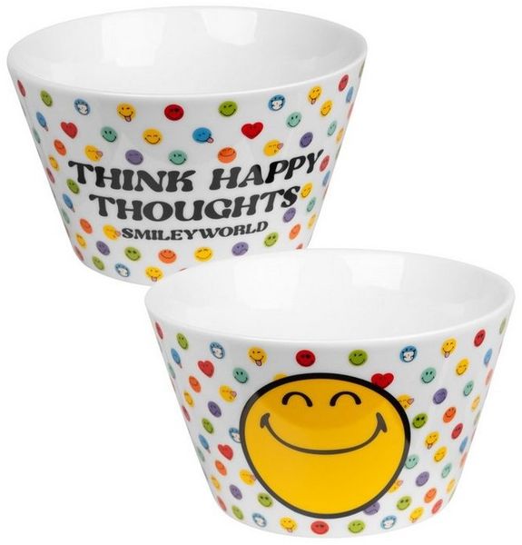 United Labels® Müslischale Smileyworld - Think Happy Thoughts, 500ml, Porzellan