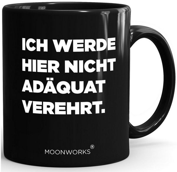 MoonWorks Tasse Tasse Spruch Arbeit Sarkasmus schwarzer Humor Kollegen Geschenk, Keramik