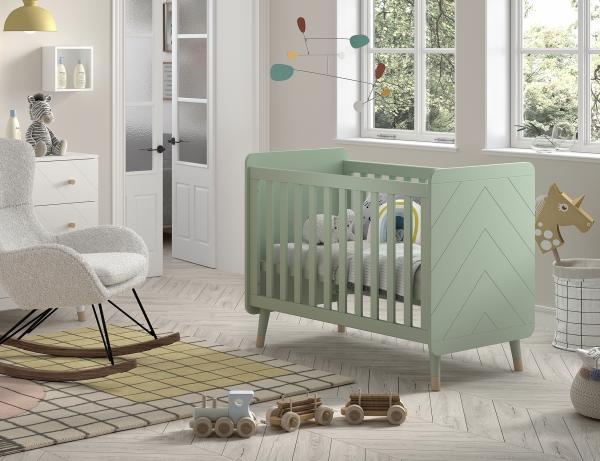 Babybett >BILLY< in Olive Grün, MDF - 123,6x96x68cm (BxHxT)