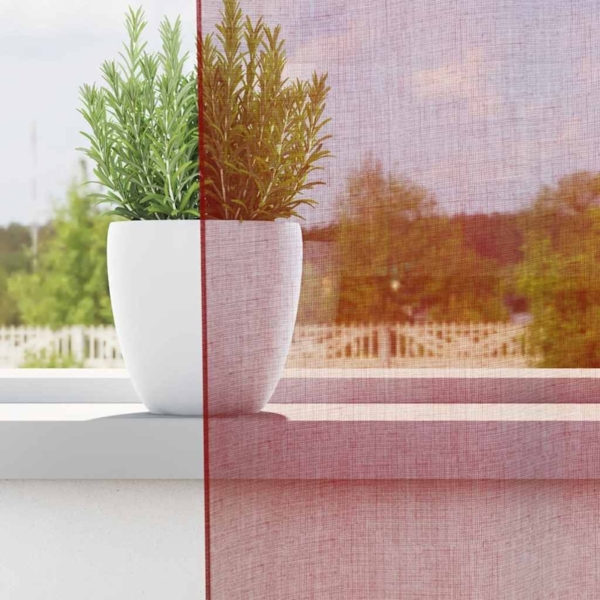 vidaXL Voile Vorhänge mit Stangentaschen 2 Stk. Weinrot 4102250 Bild 2