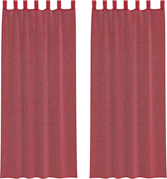 vidaXL Voile Vorhänge mit Stangentaschen 2 Stk. Weinrot 4102250 Bild 1