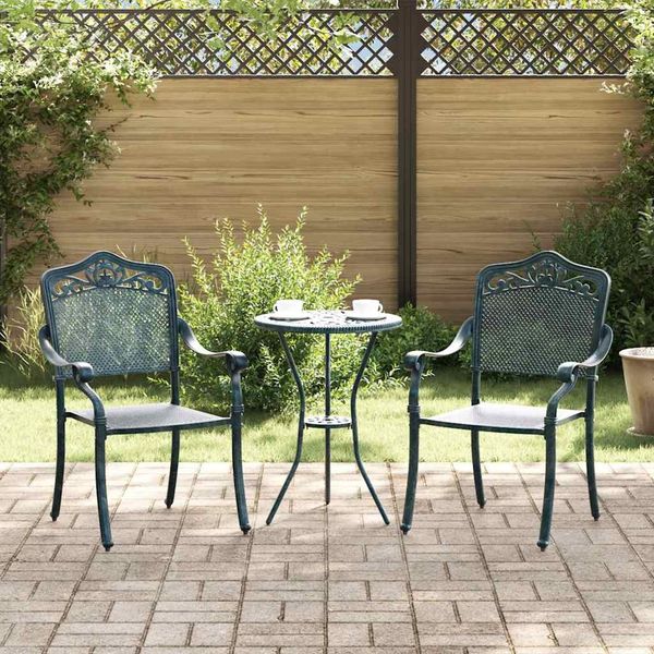 vidaXL Gartenstuhl 2 pcs Grün 64 x 62 x 93cm Aluminium 42002381
