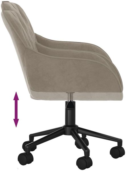 vidaXL Bürostuhl Drehbar Hellgrau Samt, 78 x 61 x 56 cm Bild 6