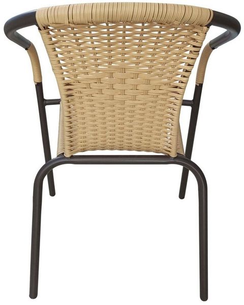 Stapelstuhl Ibiza Gartenstuhl Bistrostuhl Armlehnstuhl Braun-Beige