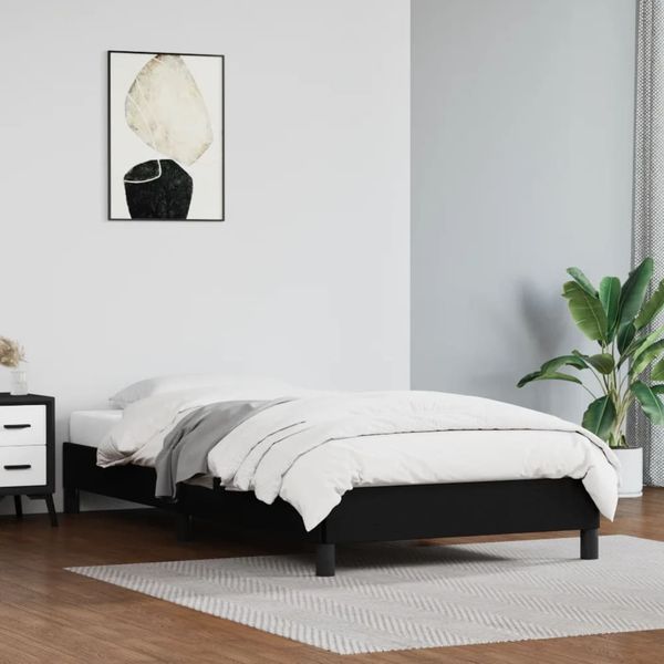 vidaXL Bettgestell Schwarz 90x190 cm Kunstleder 346874