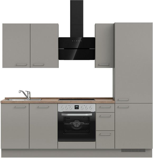 nobilia® Küchenzeile "Laser II", Ausrichtung wählbar, Breite 240 cm, vormontiert, wahlw. mit unterschiedlichen E-Geräten-Sets