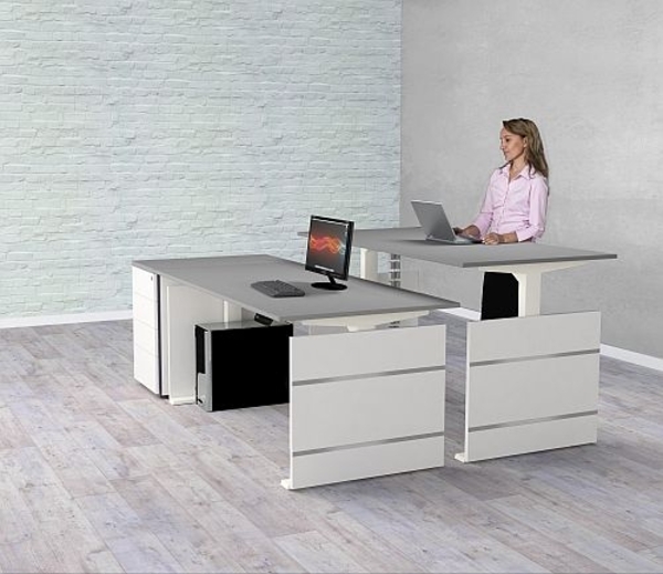 Kerkmann Move 3 Schreibtisch- Stehtisch 2000 x1000 mm elektrisch höhenverstellbar 720 - 1200 cm Mit Memory-Funkton - 4 Höhen speicherbar Weiß Bild 5