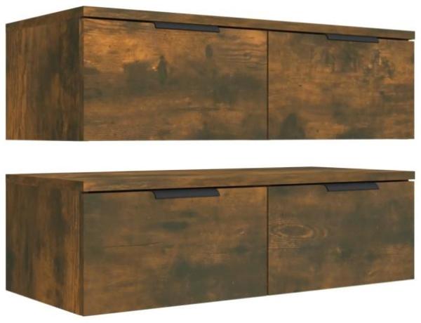 vidaXL Wandschränke 2 Stk. Räuchereiche 68x30x20 cm Holzwerkstoff 3115897