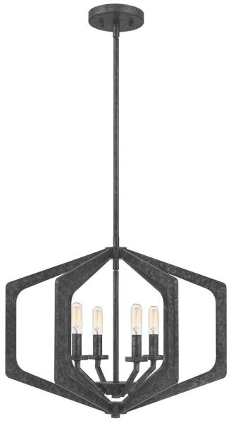 Quoizel QZ-VANGUARD-4P-OK Hängeleuchte Vanguard E14 40W Stahl; altschwarz B:51. 2cm Ø51. 2cm dimmbar höhenverstellbar Bild 1