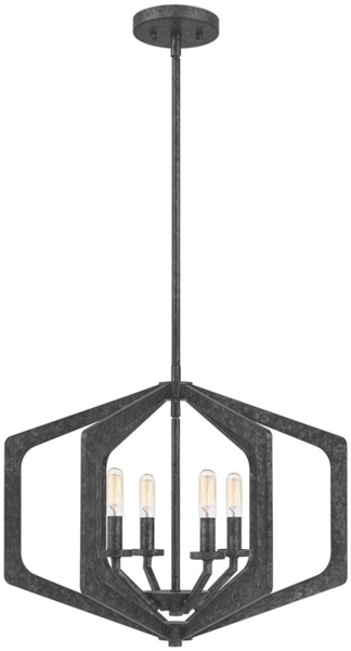 Quoizel QZ-VANGUARD-4P-OK Hängeleuchte Vanguard E14 40W Stahl; altschwarz B:51. 2cm Ø51. 2cm dimmbar höhenverstellbar Bild 4