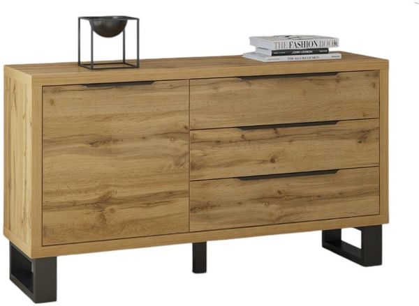 Compleo Kommode mit 3 Schubladen, Klassisches Design, 1 Tür MANIA