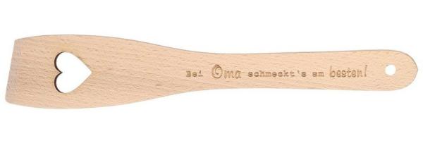 Spruchreif® Pfannenwender Pfannenwender aus Holz mit Herz und Gravur · Geschenk für Mama und Oma