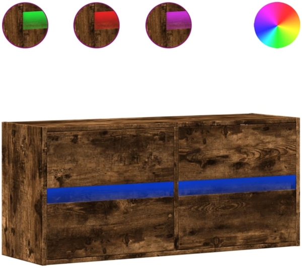 vidaXL TV-Wandschrank mit LED-Beleuchtung Räuchereiche 100x31x45 cm 852296