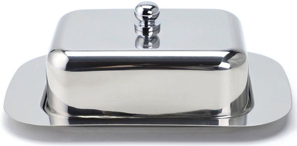 ECHTWERK Butterdose, Edelstahl 18/8, (1-tlg), Butterschale, Butterbox mit Deckel, 250 gr
