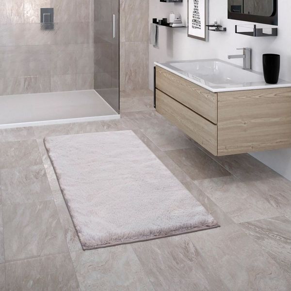 Paco Home Badematte Comfy 340, Höhe 25 mm, rutschhemmend beschichtet, fußbodenheizungsgeeignet, Polyester, rechteckig, Badteppich, Soft-Touch-Oberfläche, besonders weich & flauschig