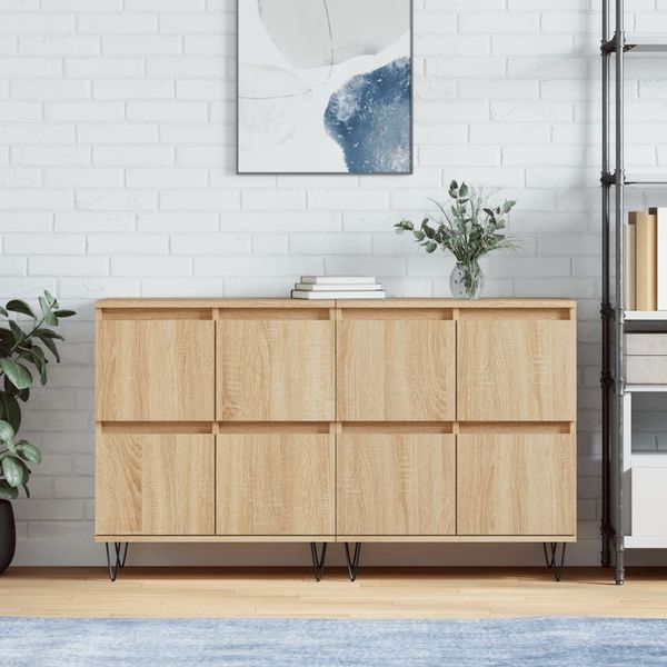 vidaXL Sideboards 2 Stk. Sonoma-Eiche Holzwerkstoff 3190176