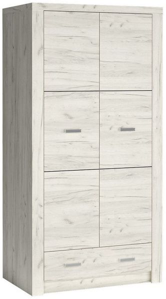 Lomadox Kleiderschrank INGENIO-161 Garderobenschrank Schlafzimmerschrank modern in Esche weiß