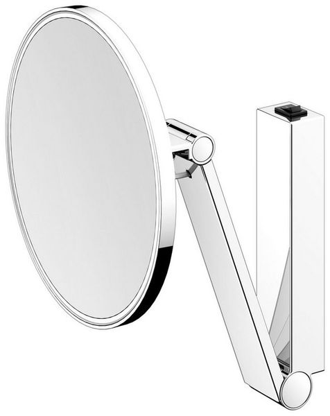 Keuco Kosmetikspiegel iLook_move (Blendfrei, Wippschalter), 5-fache Vergrößerung, mit Wippschalter, verchromt, Made in Germany