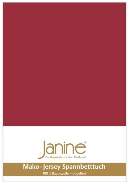 Janine Mako-Jersey Spannbetttuch Spannbettlaken 100% naturreine Baumwolle 90-100cm x 190-200cm 71 granat