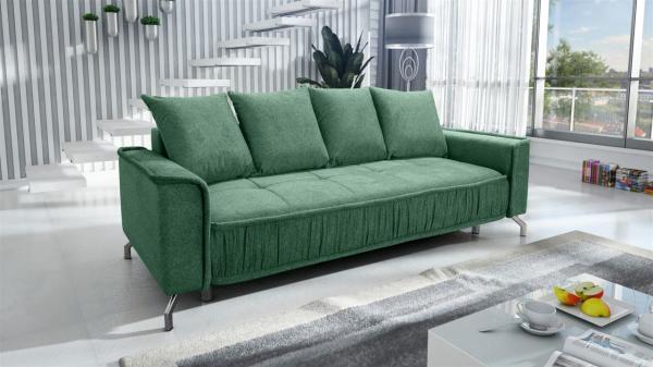 Schlafsofa Sofa 3-Sitzer FLORENCE Stoff Bubble Flaschengrün