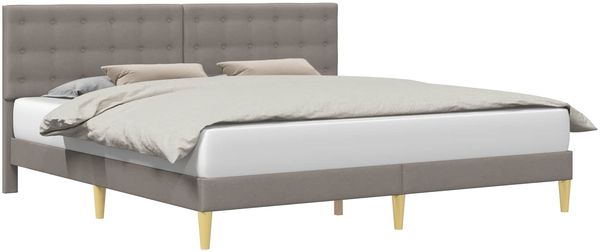 vidaXL Bettrahmen mit Kopfteil Taupe 180 x 200 cm Stoff 42027813 Bild 2