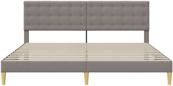 vidaXL Bettrahmen mit Kopfteil Taupe 180 x 200 cm Stoff 42027813 Bild 4