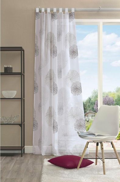 HOME WOHNIDEEN Vorhang RAWLINS (1 St), Schlaufen, transparent, Microfaser, Schal aus Voile bedruckt