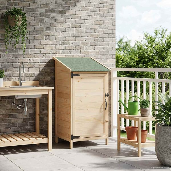 vidaXL Garten Shed Natur 59 x 56 x 113,5 cm Holzwerkstoff 42033436