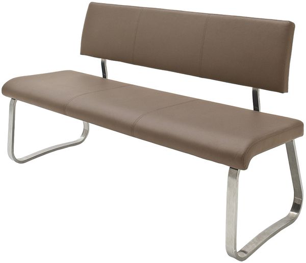Sitzbank >Muvo I< in Cappuccino aus Metall - 155x86x59cm (BxHxT)