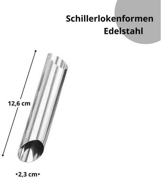 BIG-PAN Backform Backform Trubotschki Edelstahl, L-12,6 cm Ø2,3 cm, (Cannoli Trubotschki)