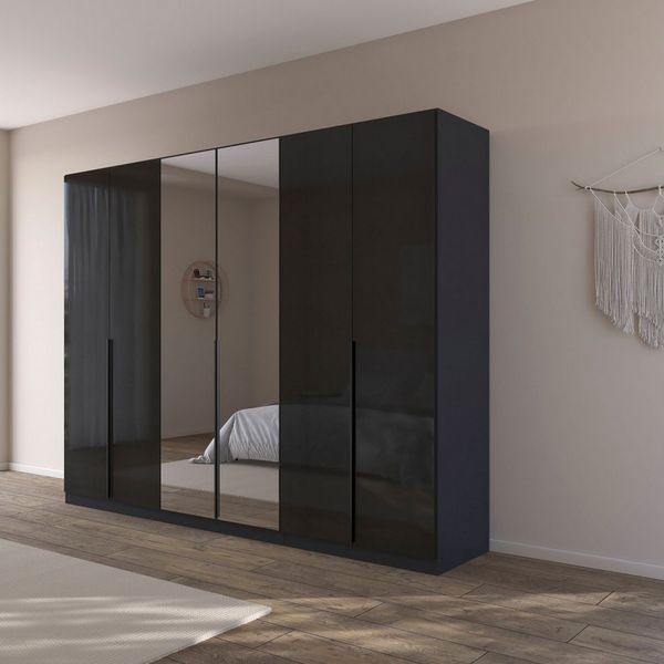 OTTO home Drehtürenschrank Kleiderschrank Schrank Garderobe AGORDO mit Dekor- oder Hochglanzfront (in zwei Griff-Farben, Breiten 91-405 cm) durchdachte Innenausstattung, in 7 Breiten und 2 Höhen MADE IN GERMANY