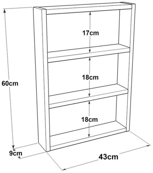 Küchenregal Lappajärvi mit 3 Ablageflächen 60 x 43 x 9 cm Eiche rustikal [en. casa] Bild 3