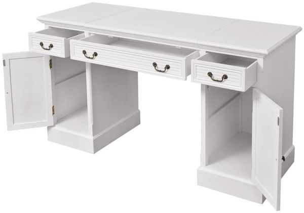 Schreibtisch, Weiß, 140 x 48 x 80 cm Bild 4