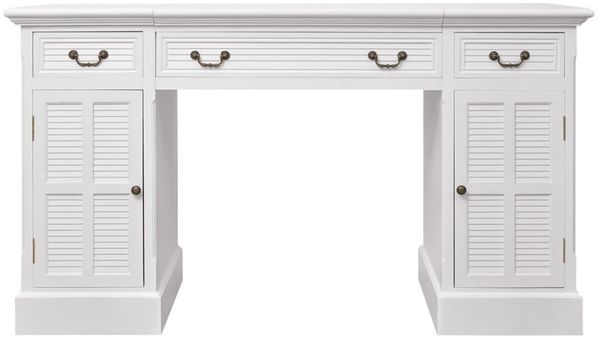 Schreibtisch, Weiß, 140 x 48 x 80 cm Bild 3