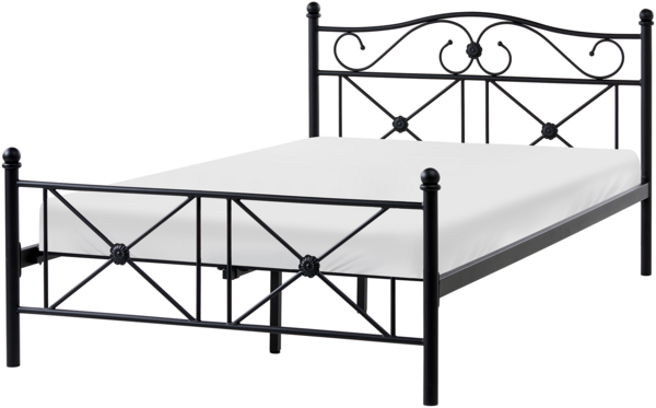Bett mit Lattenrost Metall RODEZ 120 x 200 cm Schwarz