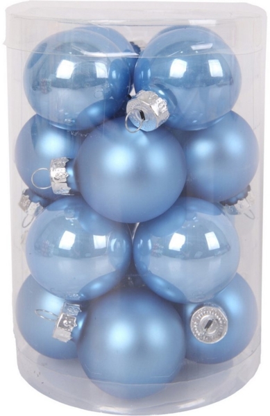 TrendLine Weihnachtskugeln aus Glas Ø 3,5 cm sky blue 16 Stück