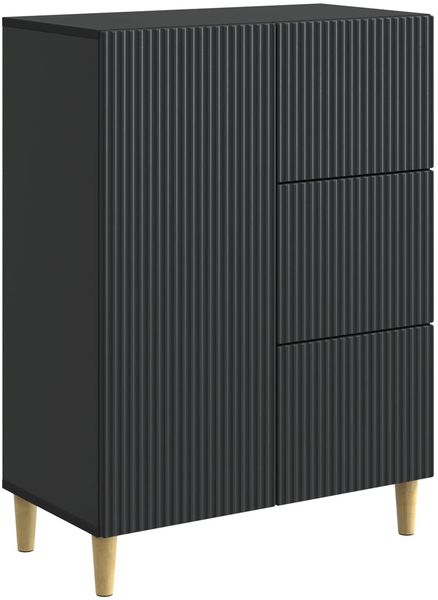 vidaXL Sideboard Schwarz 66 x 34,5 x 90 cm Holzwerkstoff 894626