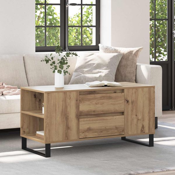 vidaXL Couchtisch Artisan-Eiche 102 x 44,5 x 50 cm Holzwerkstoff 882697