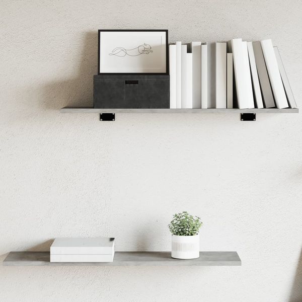 vidaXL Bücherregal-Bretter 4 Stk. Betongrau 80x20x1,5 cm Holzwerkstoff 805306
