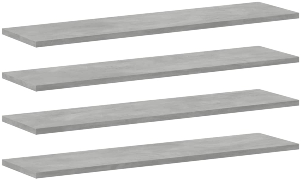 vidaXL Bücherregal-Bretter 4 Stk. Betongrau 80x20x1,5 cm Holzwerkstoff 805306